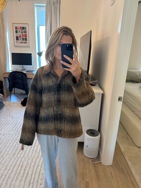 Madewell Brown Ombre Teddy Button-Up Jacket